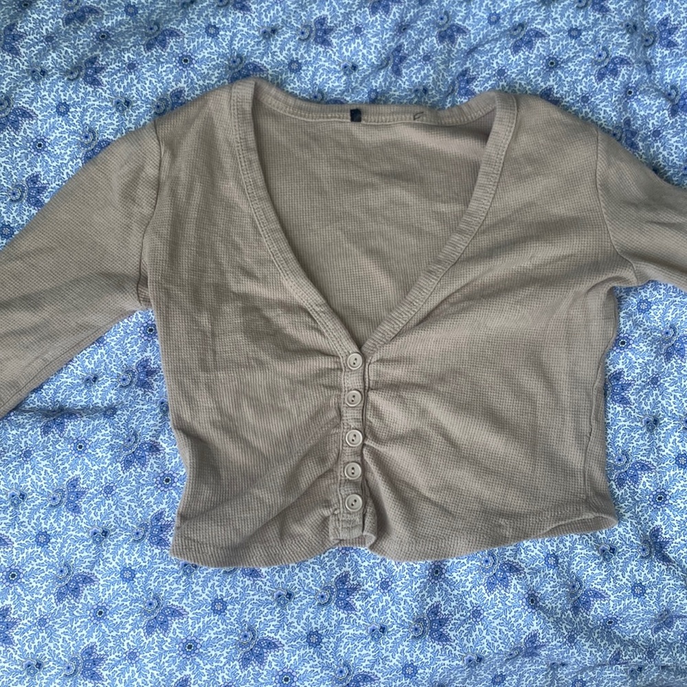 Brown scrunched long sleeve